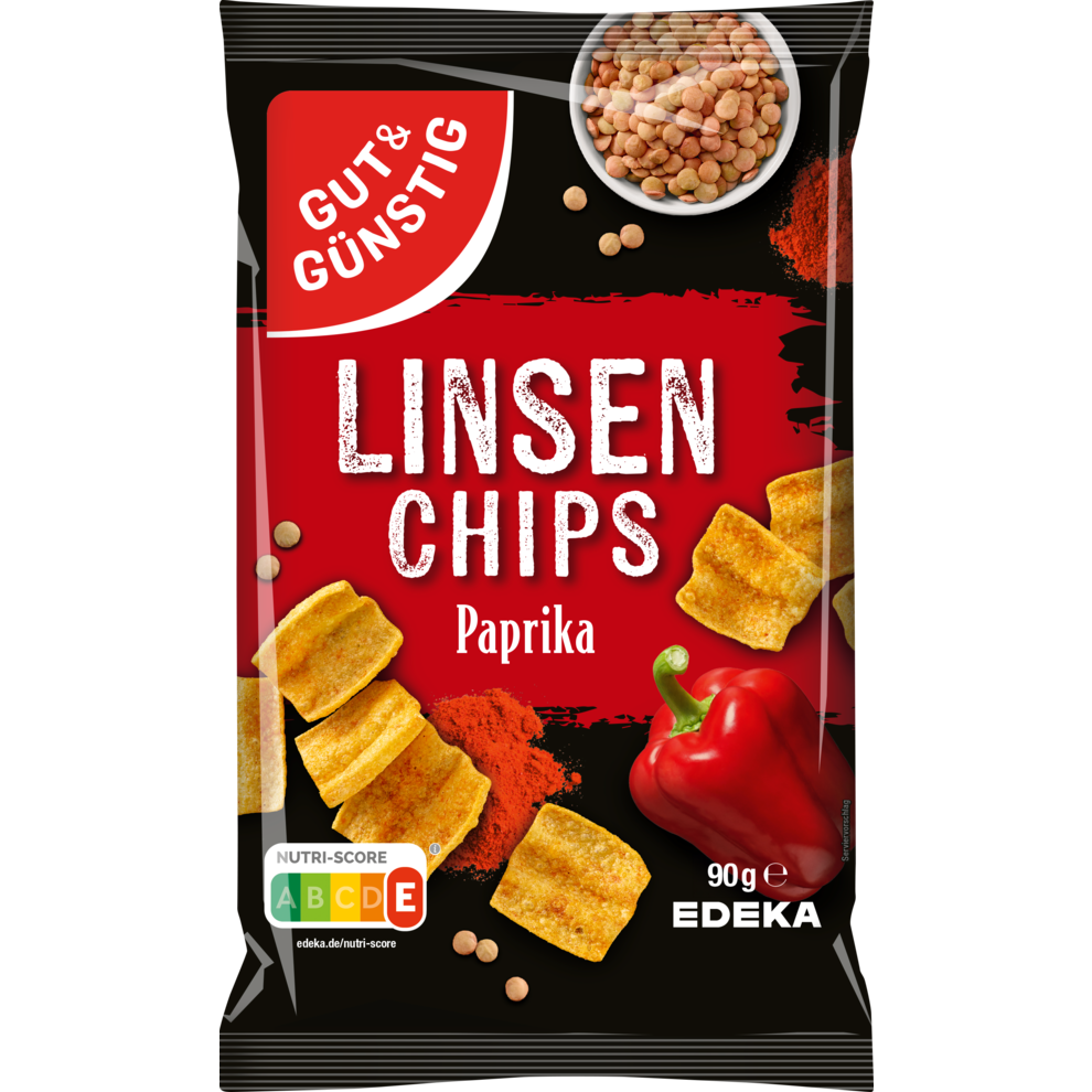 Linsenchips Paprika