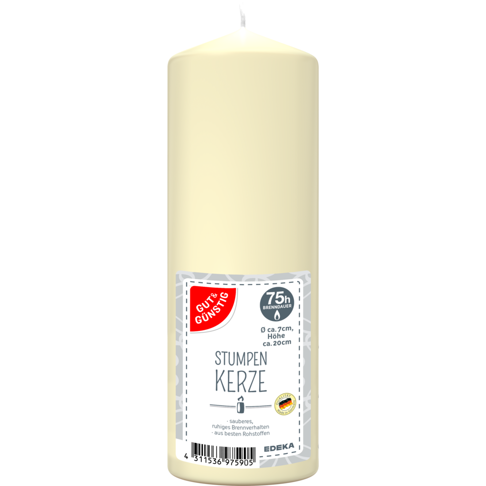 Stumpenkerze 200/70 mm, creme