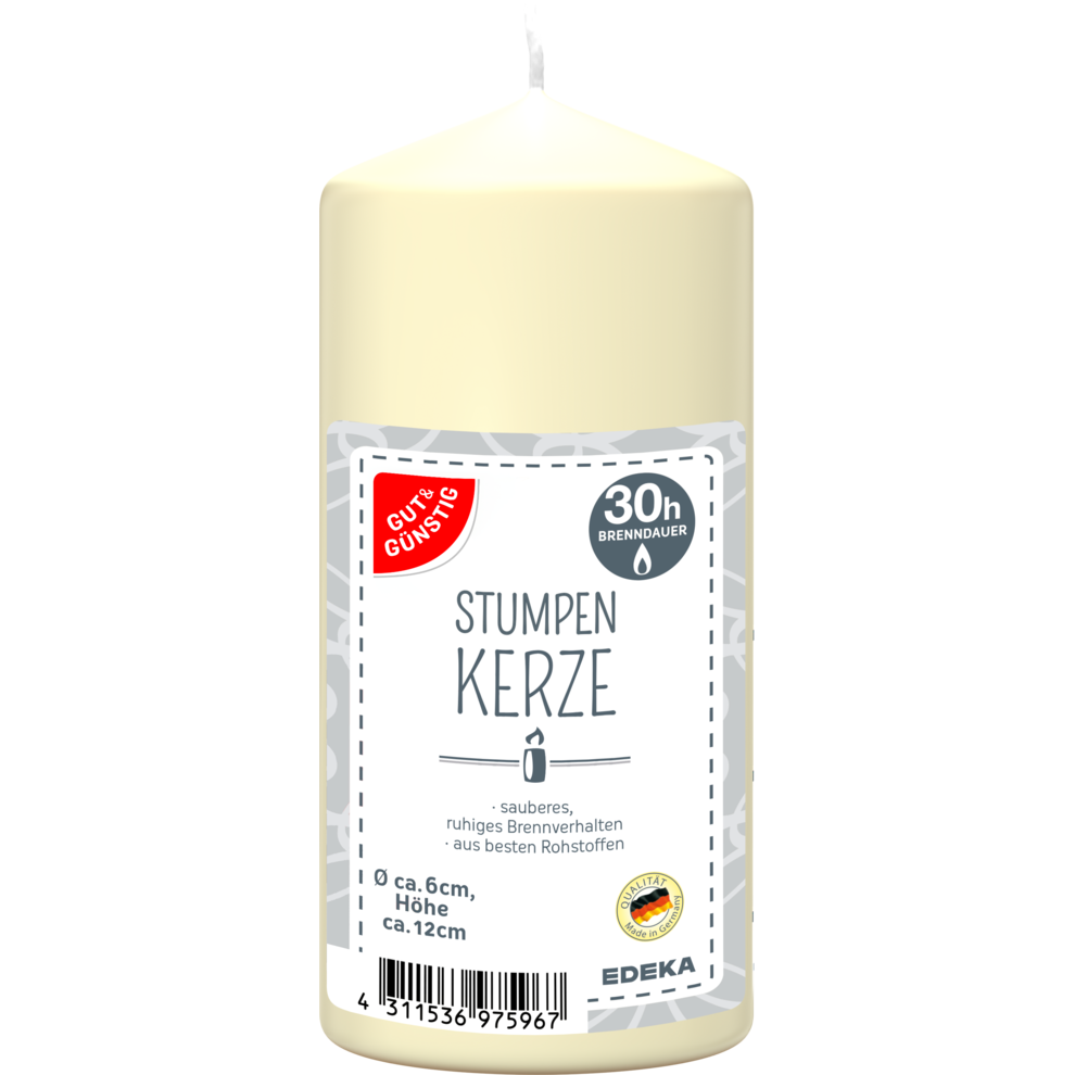 Stumpenkerze 120/60 mm, creme