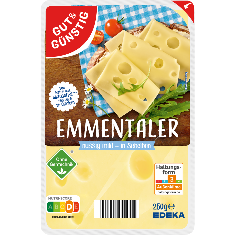 Emmentaler in Scheiben 45% Fett i. Tr.