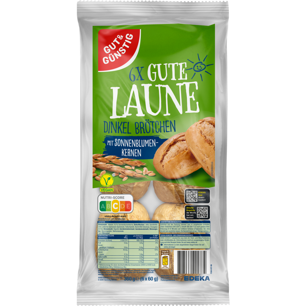 Gute Laune Dinkelbrötchen