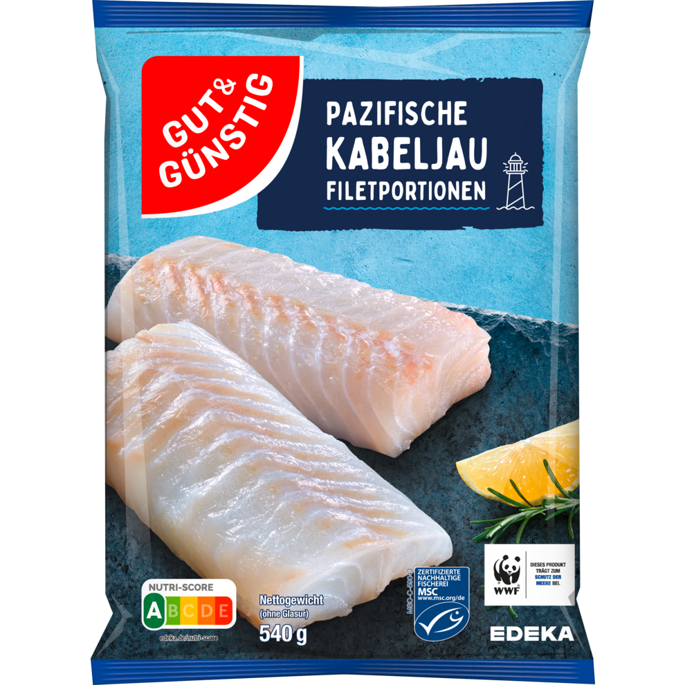Pazifische Kabeljaufilet-Portionen