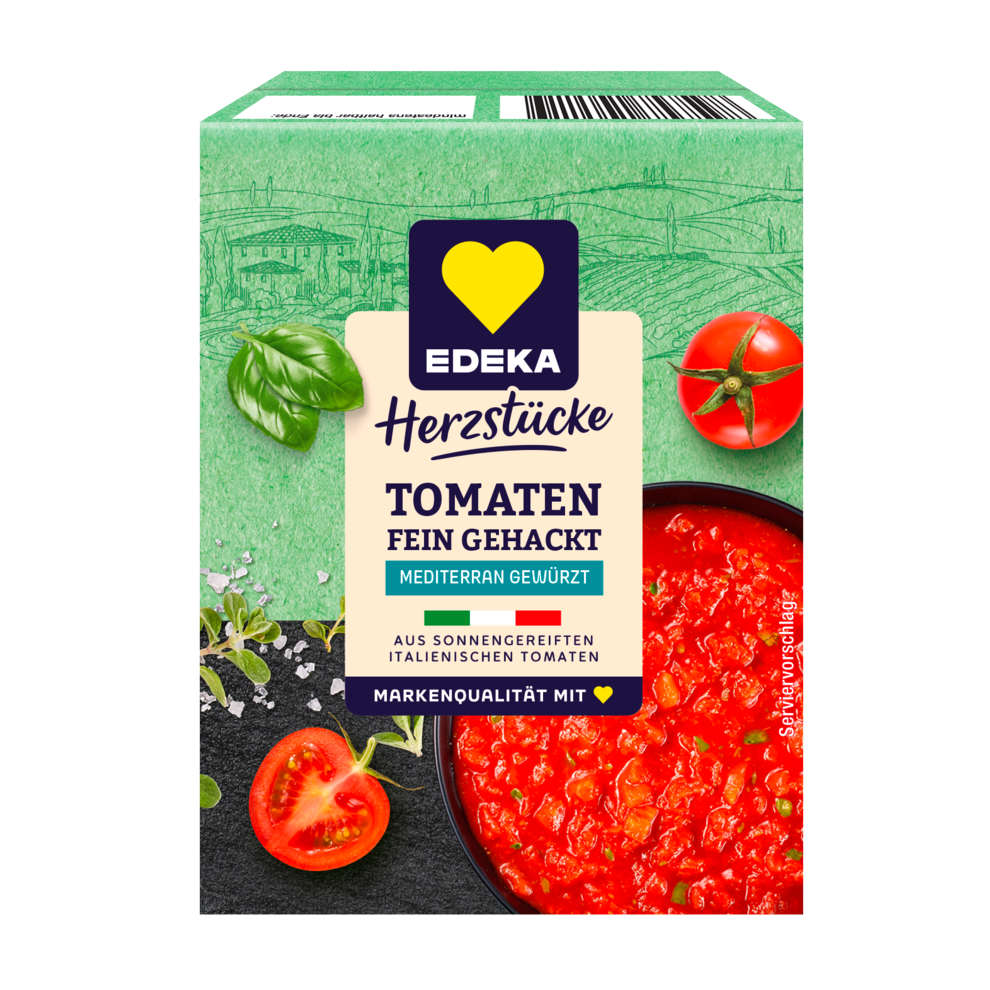 Tomaten fein gehackt, mit Kräutern