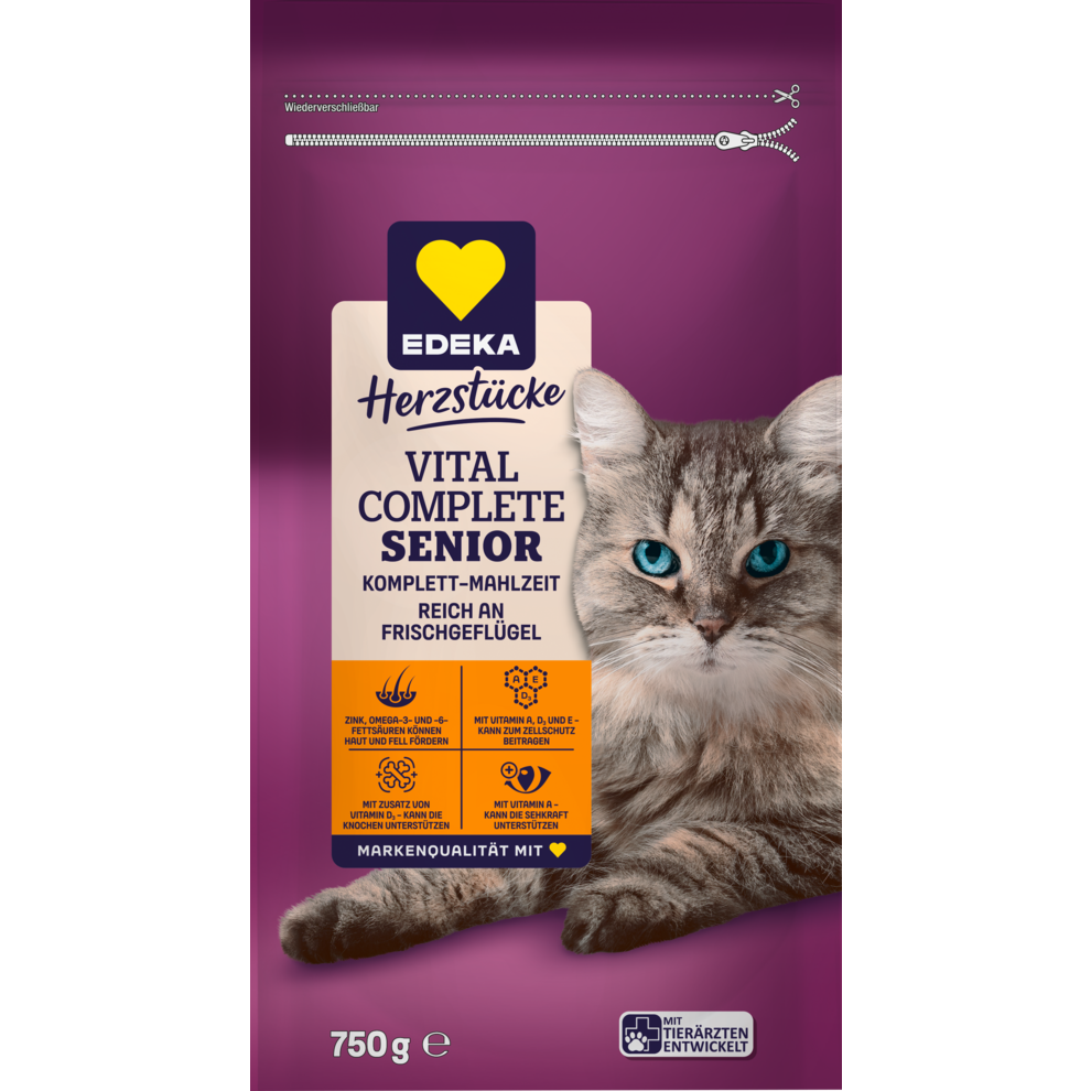 Vital Complete Senior Komplett-Mahlzeit reich an Frischgeflügel