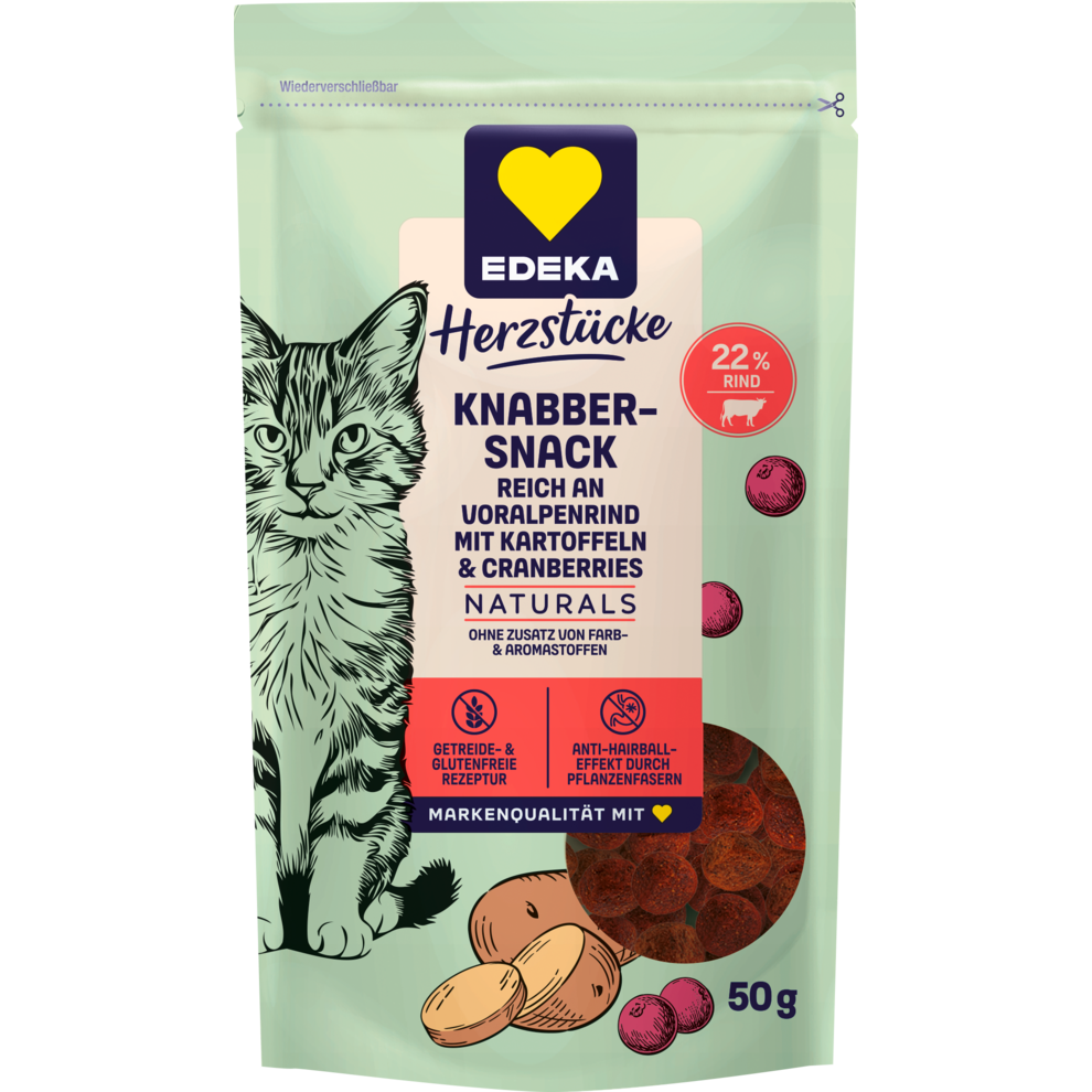 Naturals Knabber-Snack reich an Voralpenrind mit Kartoffeln und Cranberries