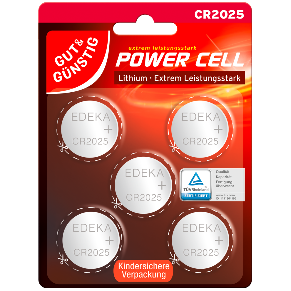 Lithium Knopfzellen CR2025