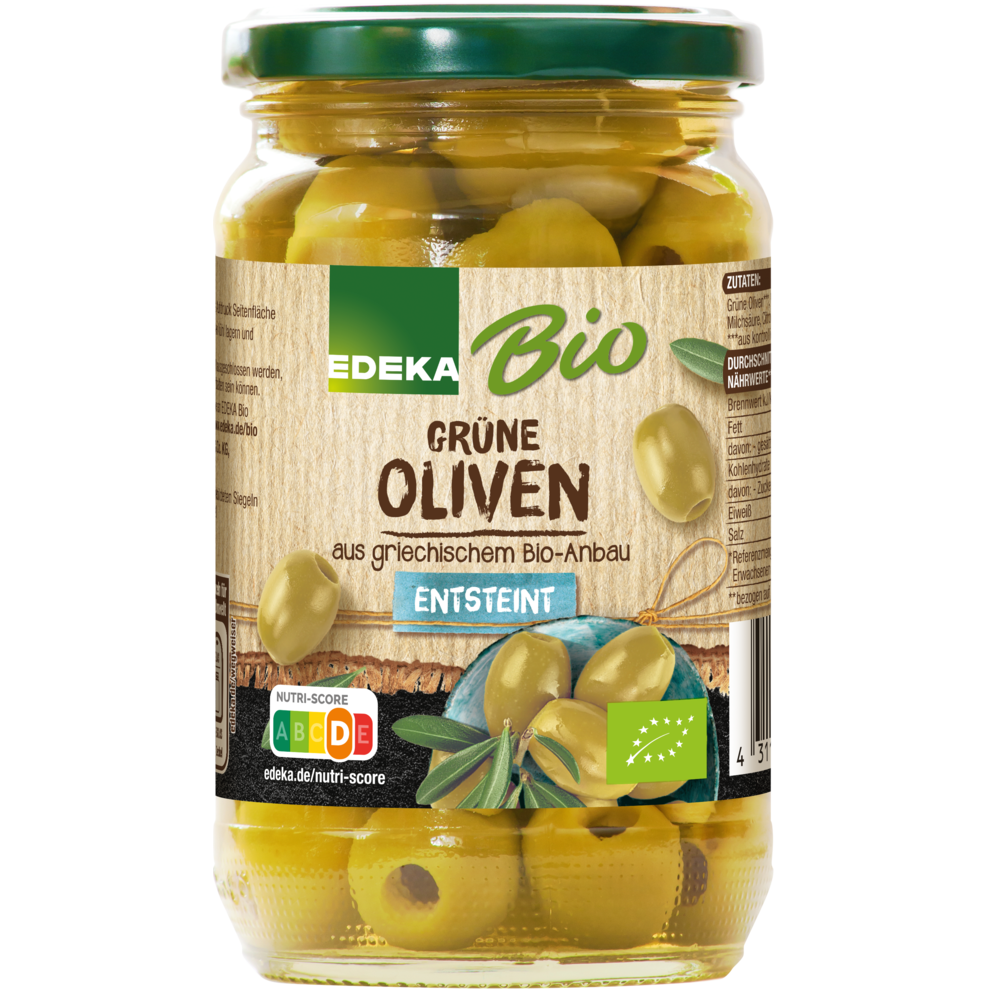 Grüne Oliven, entsteint