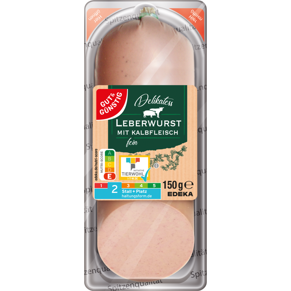 Leberwurst mit Kalbfleisch fein