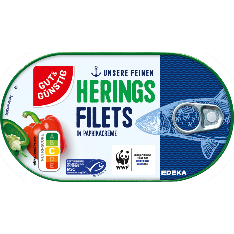 Heringsfilets in Paprikacreme