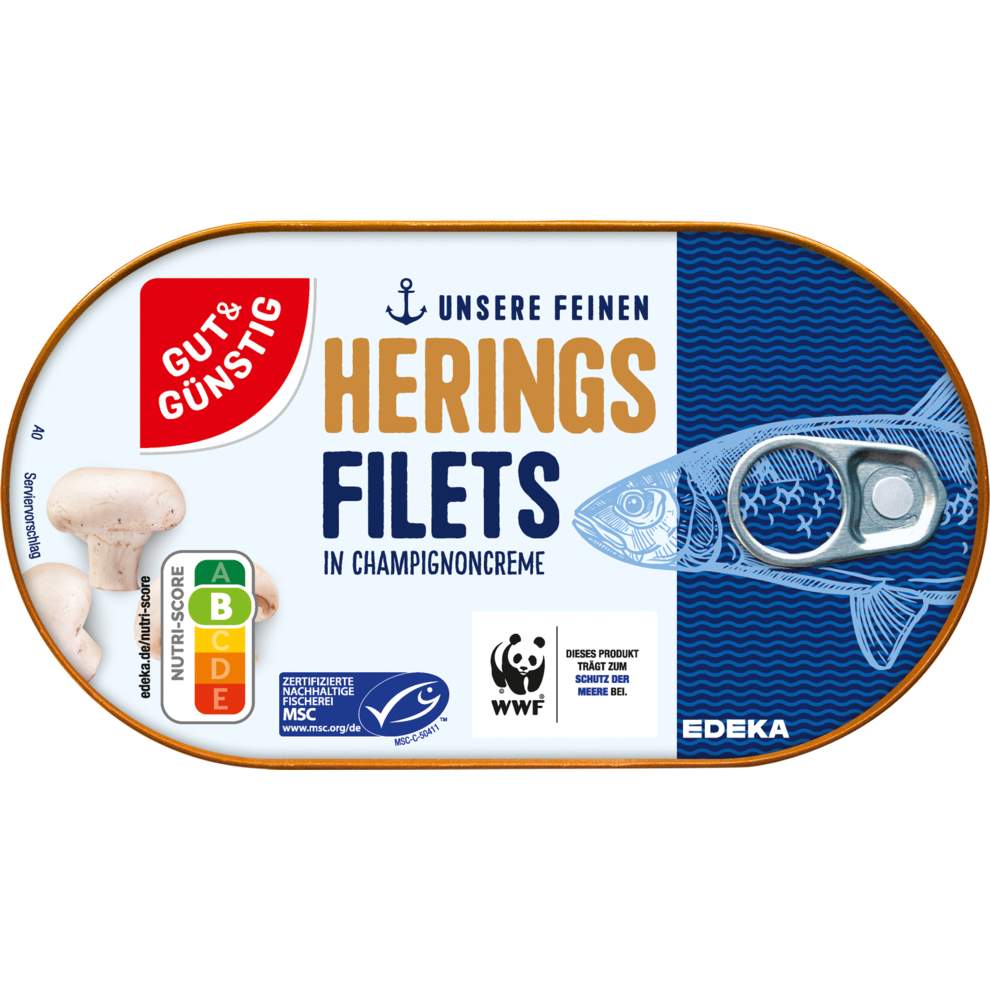 Heringsfilets in Champignoncreme