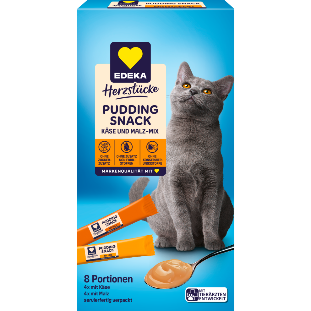 Pudding Snack mit Käse und Malz