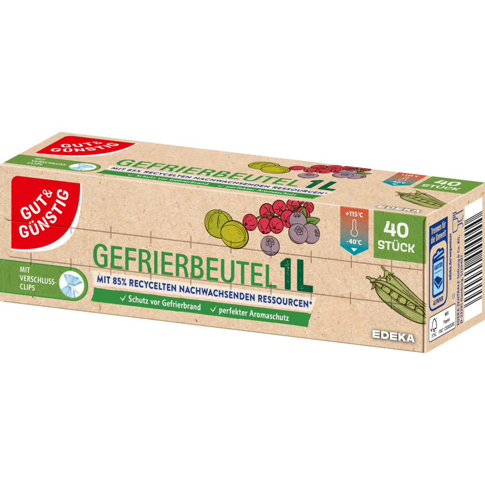 Gefrierbeutel (Recycl. Ress.) 1 Liter