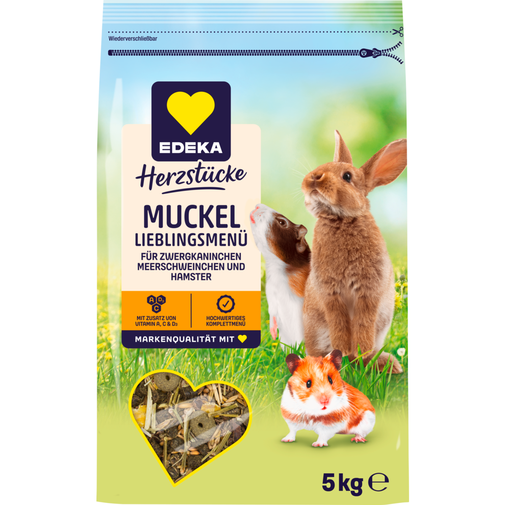 Muckel Lieblingsmenü für Zwergkaninchen, Meerschweinchen und Hamster