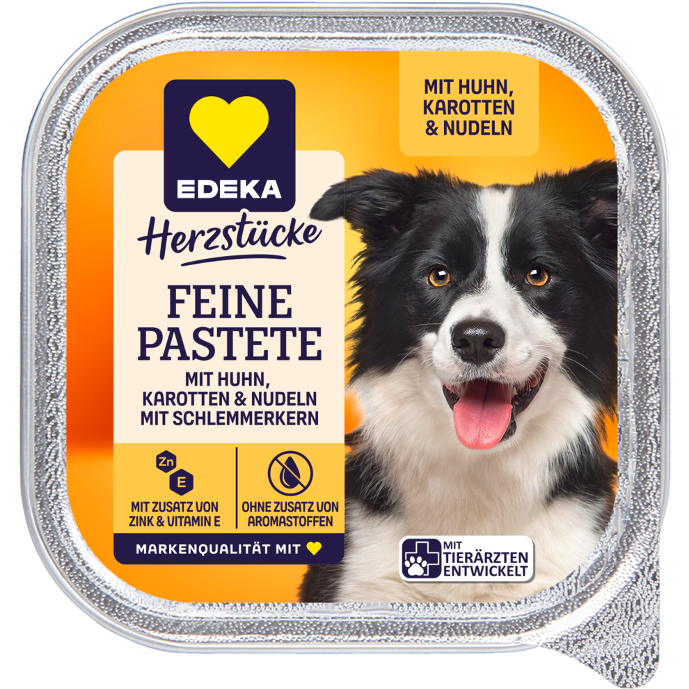 Feine Pastete mit Schlemmerkern mit Huhn, Karotten & Pasta