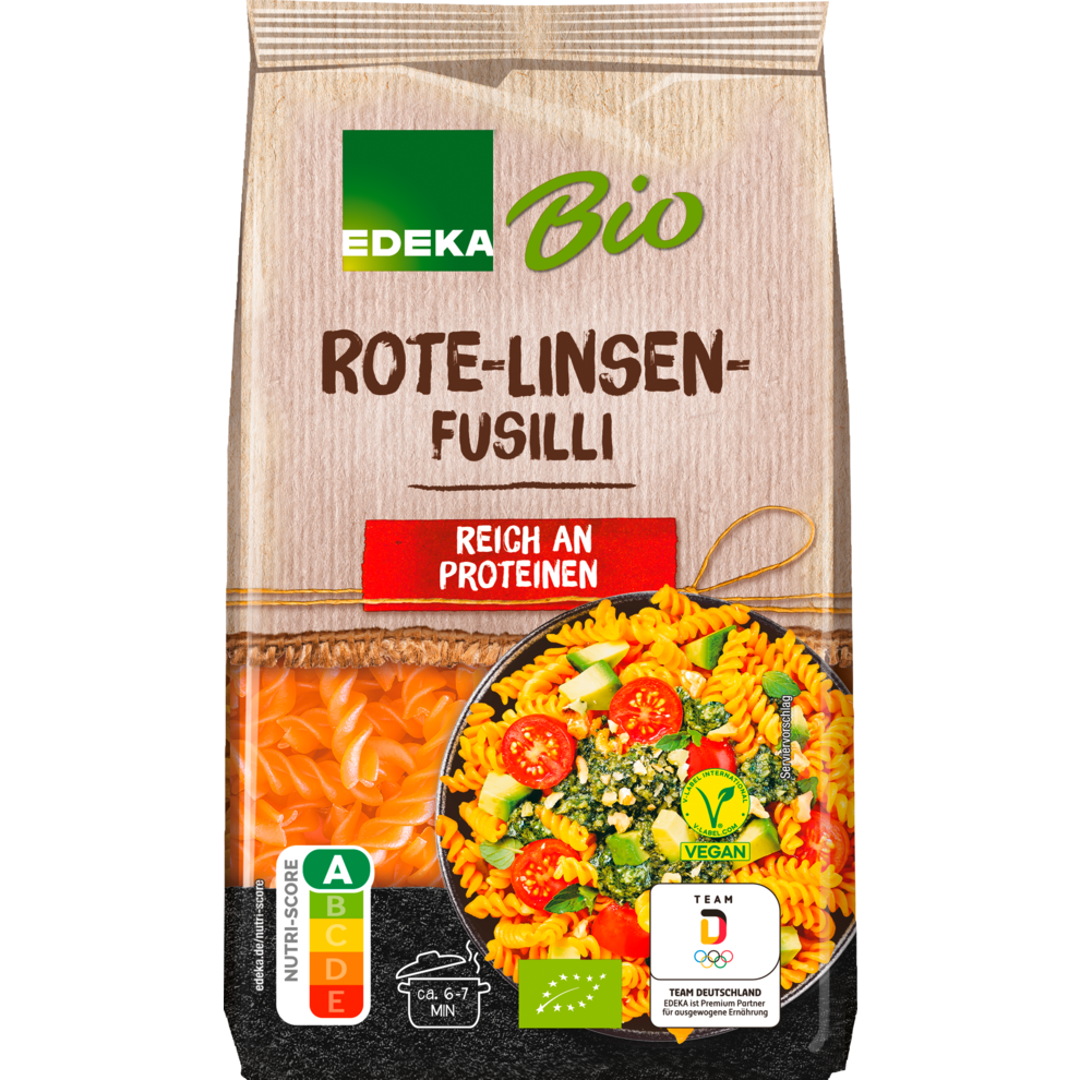 Rote-Linsen-Fusilli