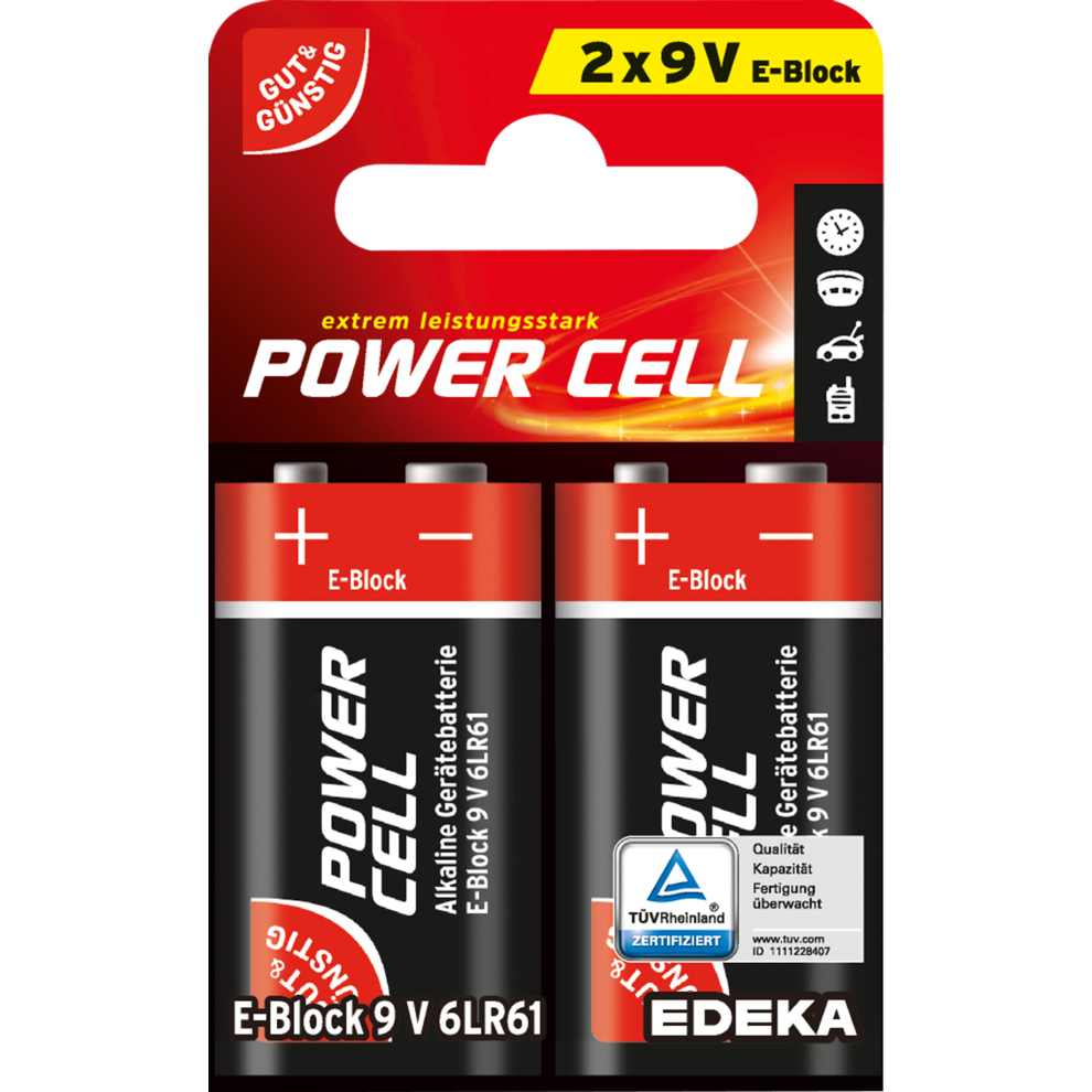 Alkaline Batterien E-Block 9V (6LR61)