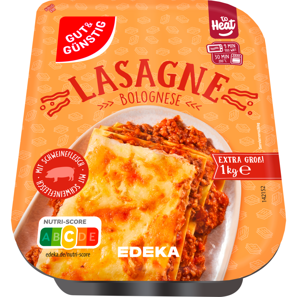 Lasagne Bolognese Schweinefleisch