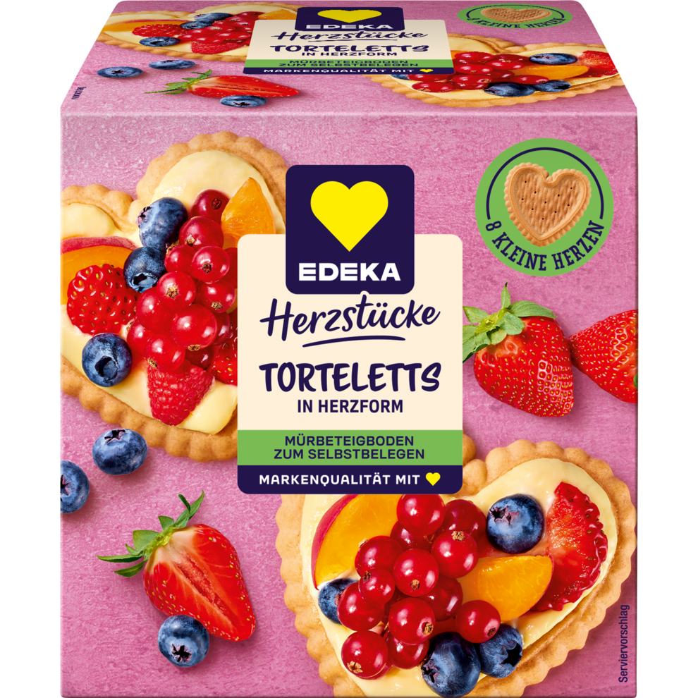 Torteletts in Herzform