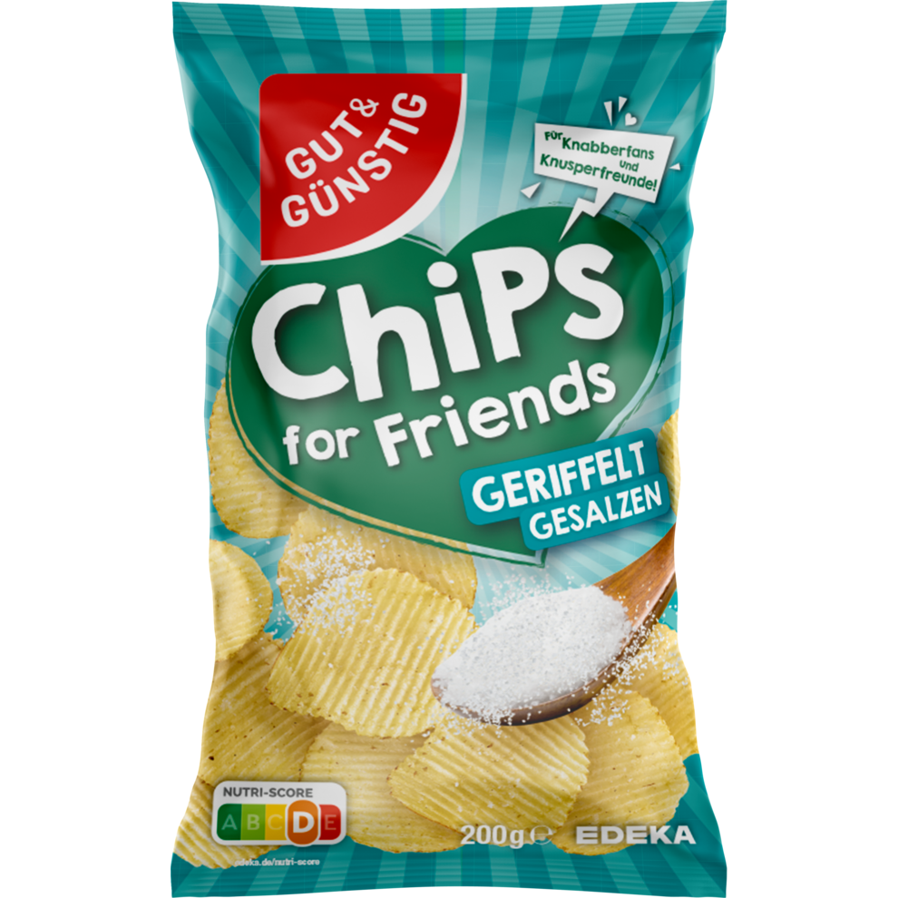 Chips geriffelt und gesalzen