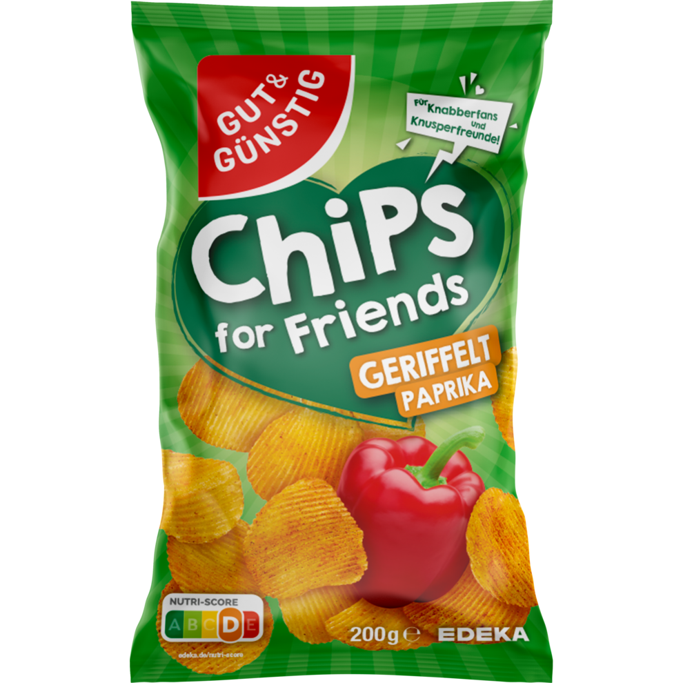 Paprika-Chips geriffelt