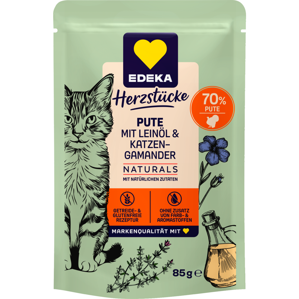 Naturals Katzen Premium - Mahlzeit Pute mit Leinöl & Katzengamander