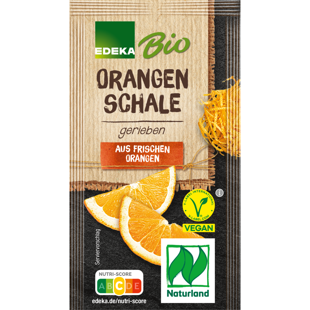 Orangenschale gerieben