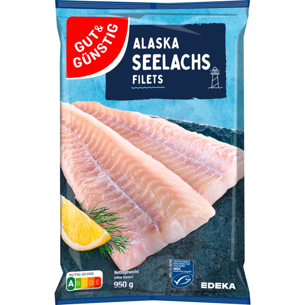 Alaska-Seelachsfilets natur