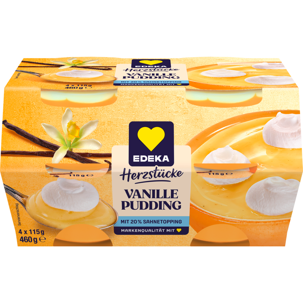 Vanillepudding mit Sahne