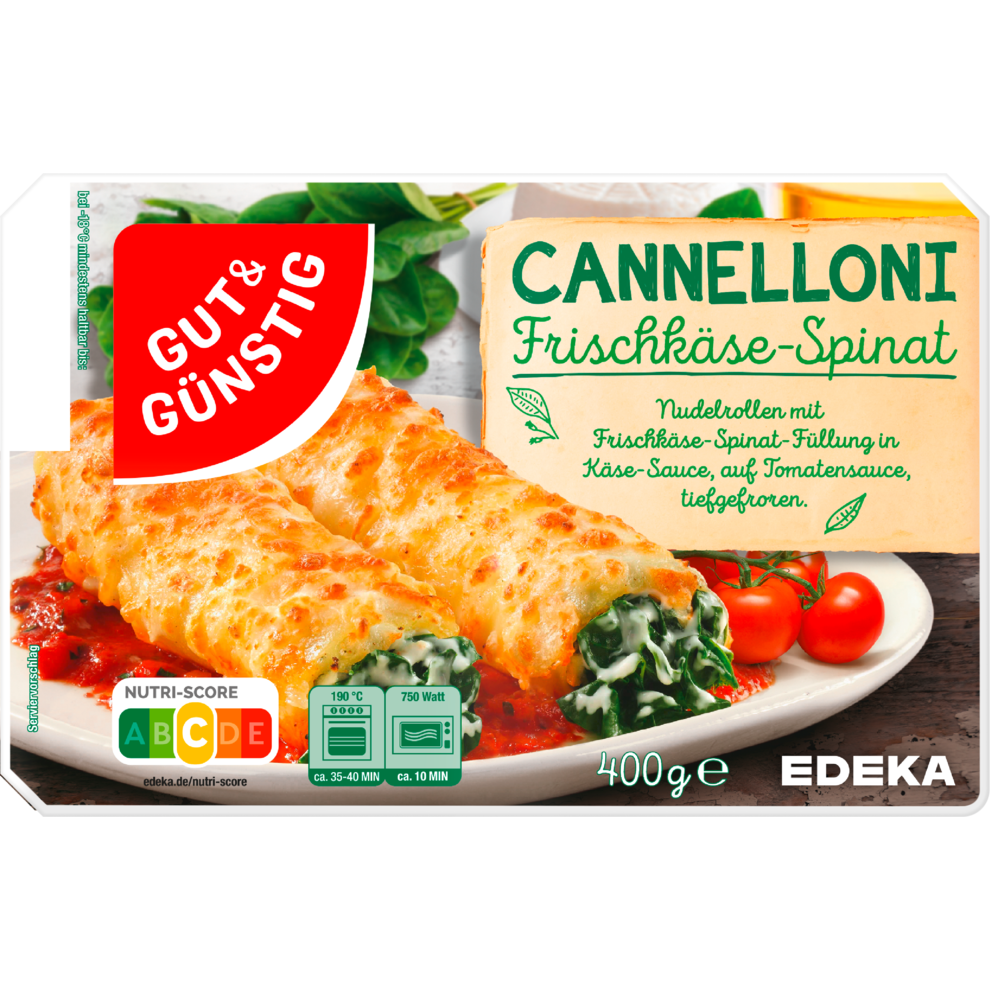 Cannelloni Frischkäse-Spinat