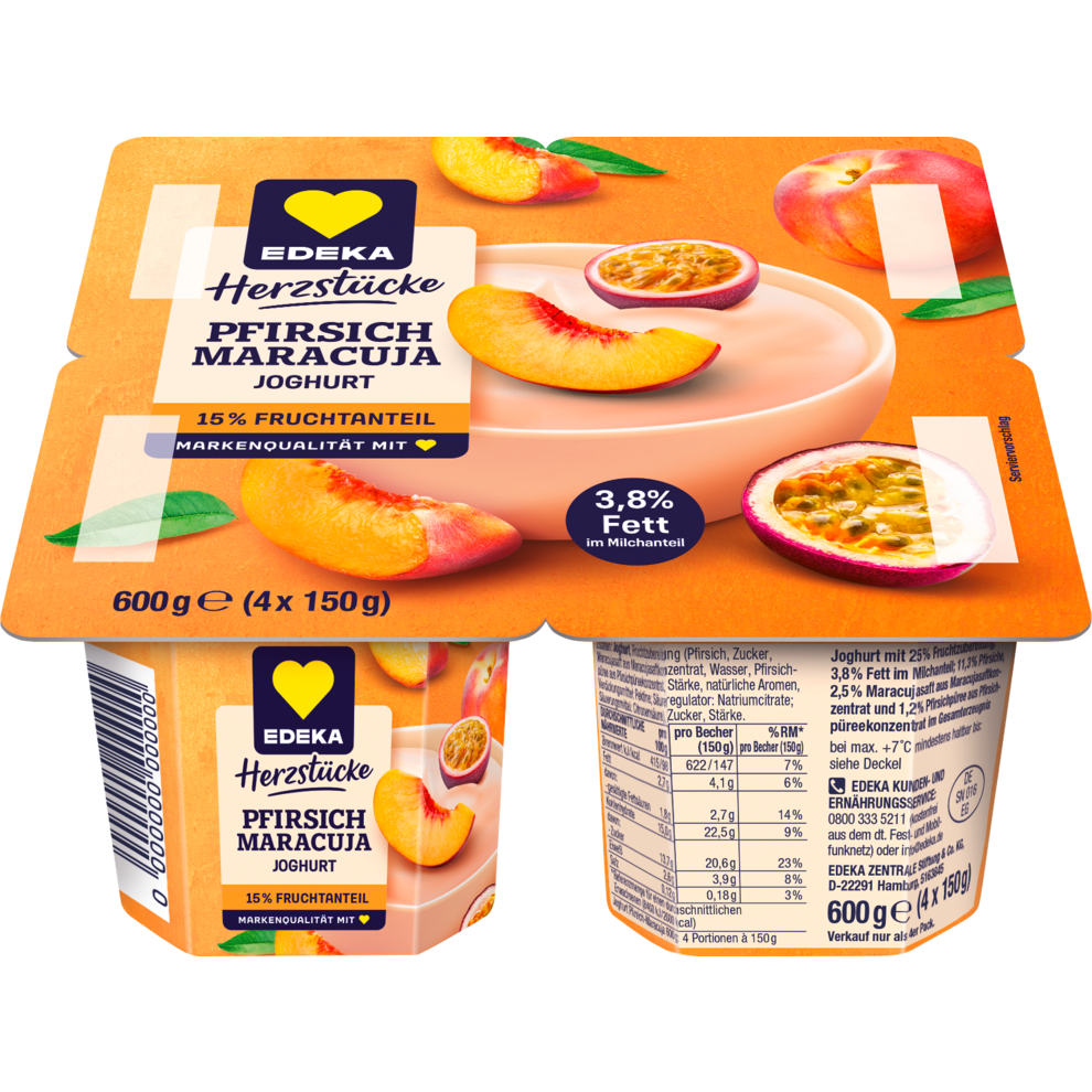 Fruchtjoghurt Pfirsich-Maracuja 3,8% Fett