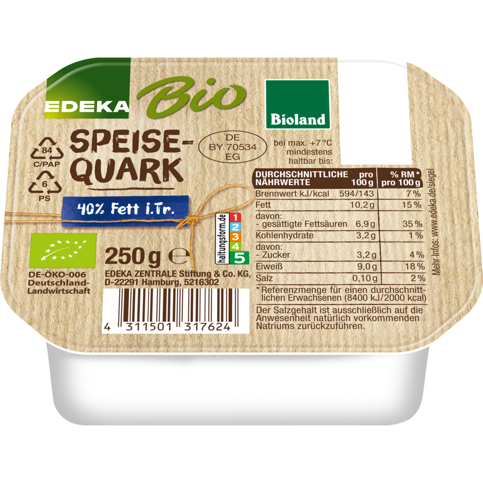 Speisequark 40% Fett i. Tr.