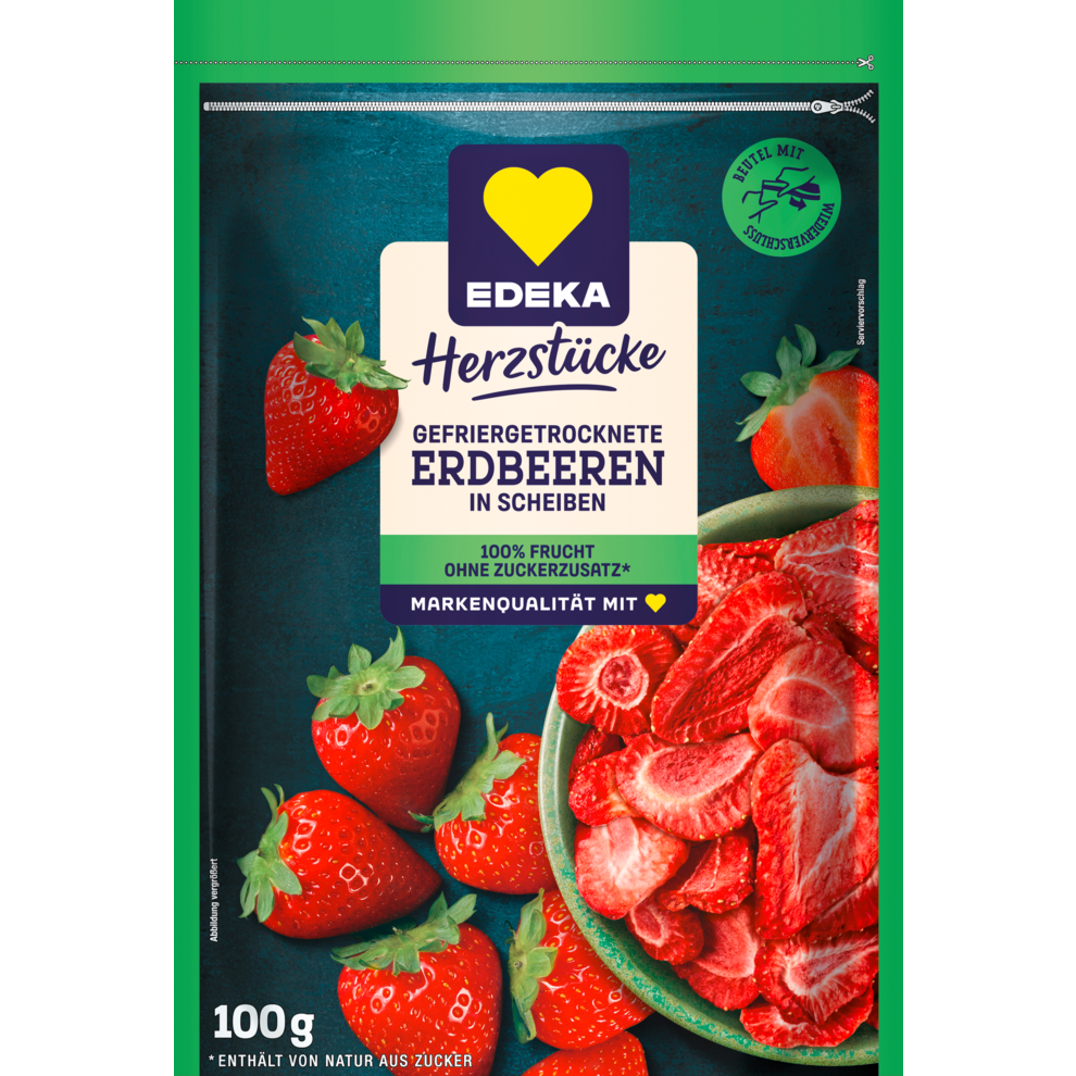 Gefriergetrocknete Erdbeerscheiben