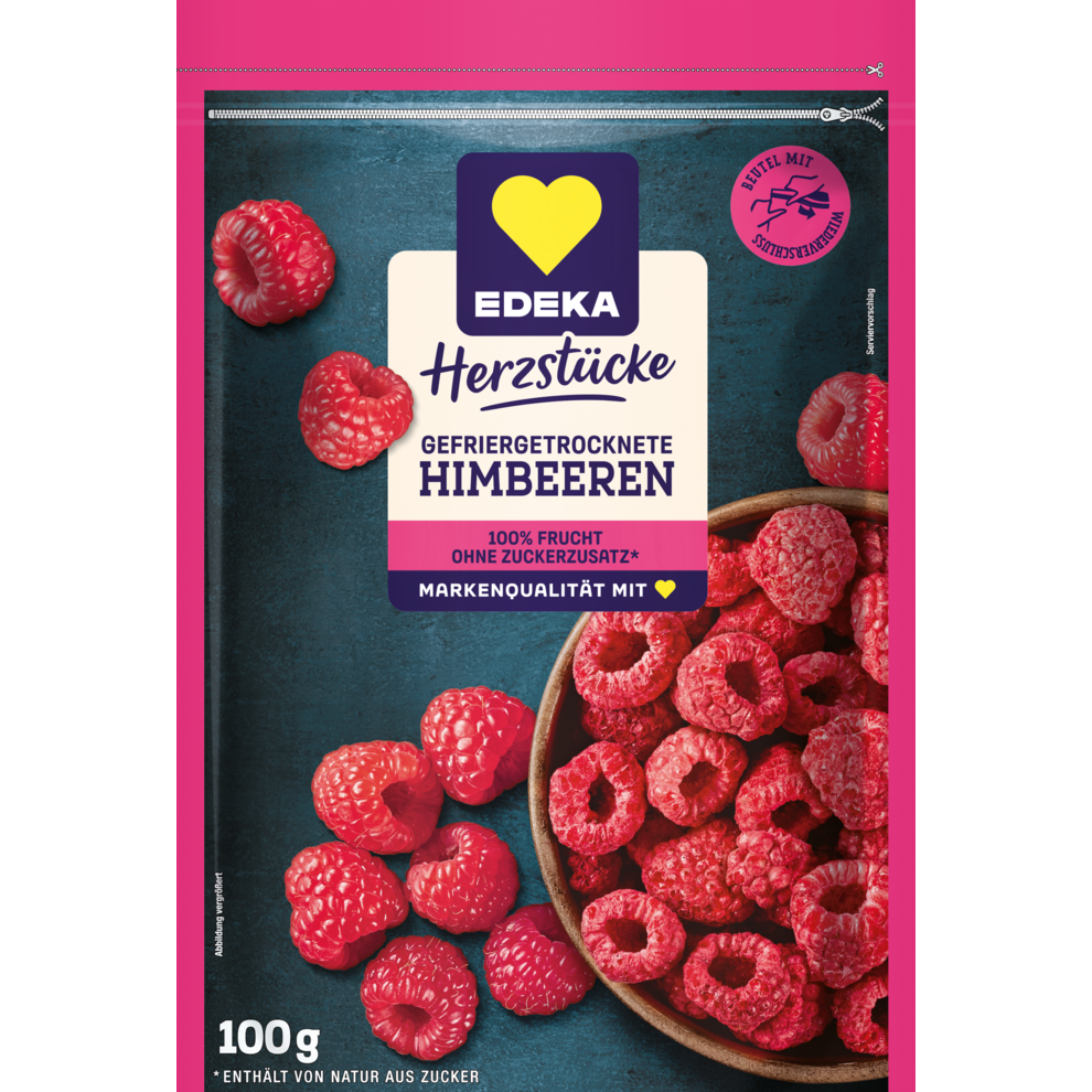 Gefriergetrocknete Himbeeren