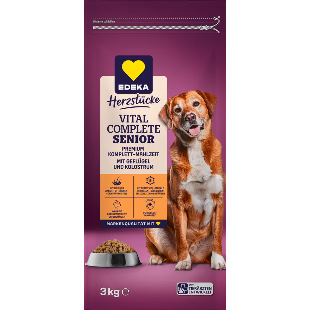 Vital Complete Senior Premium Komplett-Mahlzeit mit Geflügel und Kolostrum
