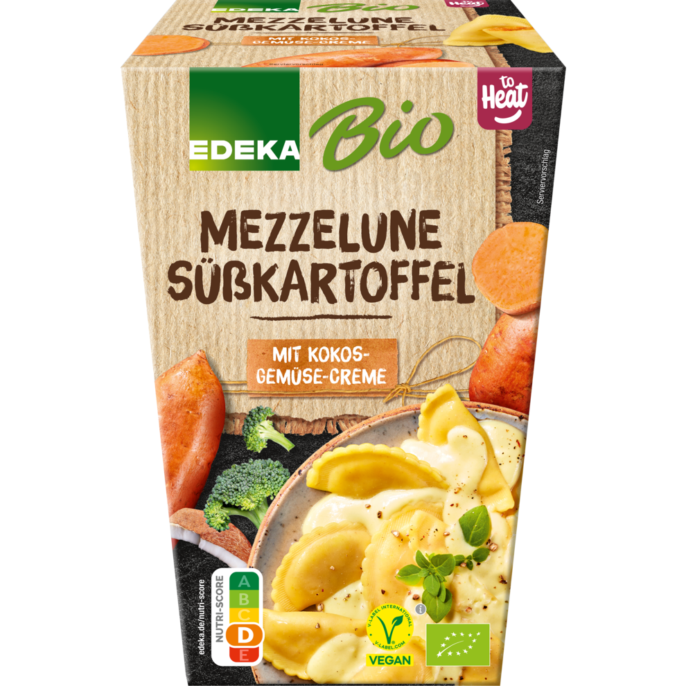 Mezzelune Süßkartoffel mit Kokos-Gemüse-Creme