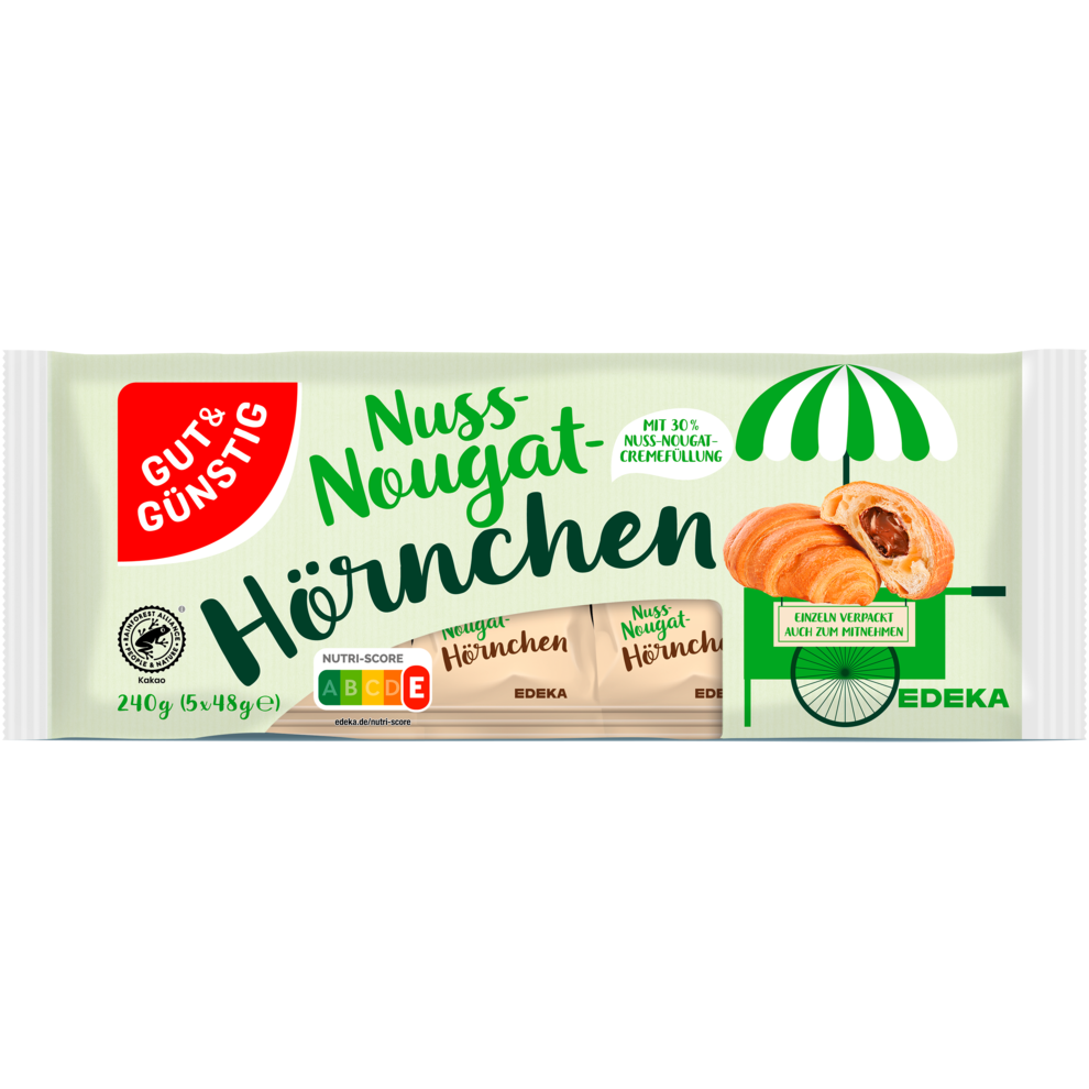 Mini-Hörnchen mit Nuss-Nougat-Füllung