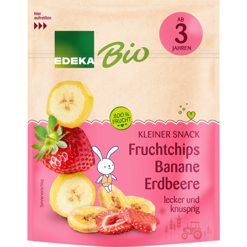 Fruchtchips Banane Erdbeere