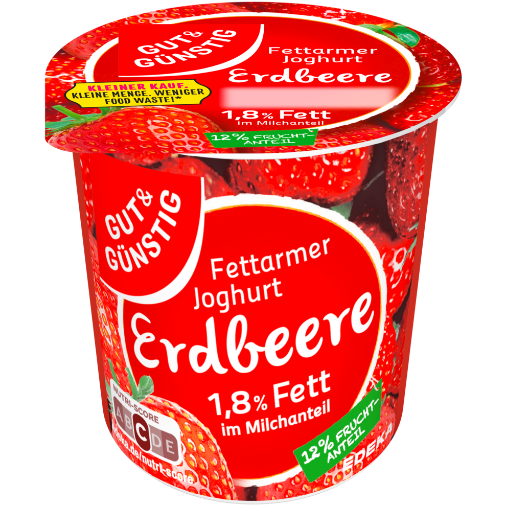 Fettarmer Fruchtjoghurt 1,8% Fett Erdbeere