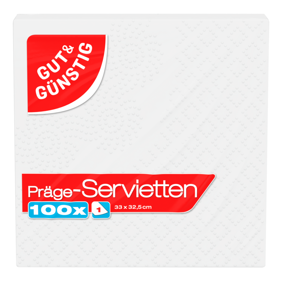 Prägeservietten, weiß