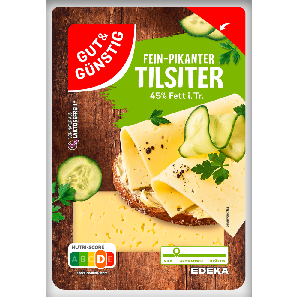 Tilsiter in Scheiben 45 % Fett i. Tr.