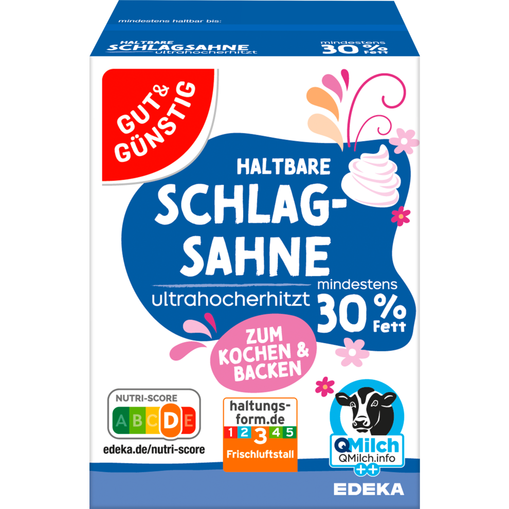 Haltbare Schlagsahne