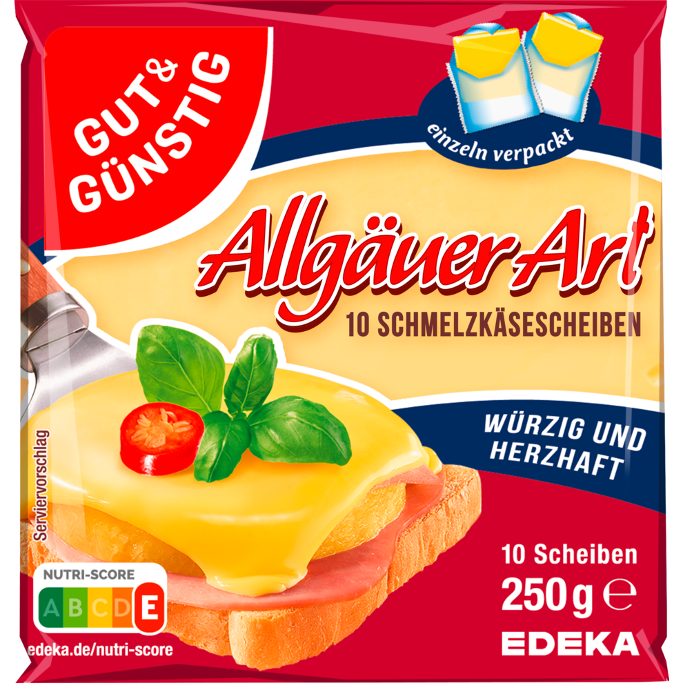 Schmelzkäsescheiben Allgäuer-Art 35% Fett i. Tr.