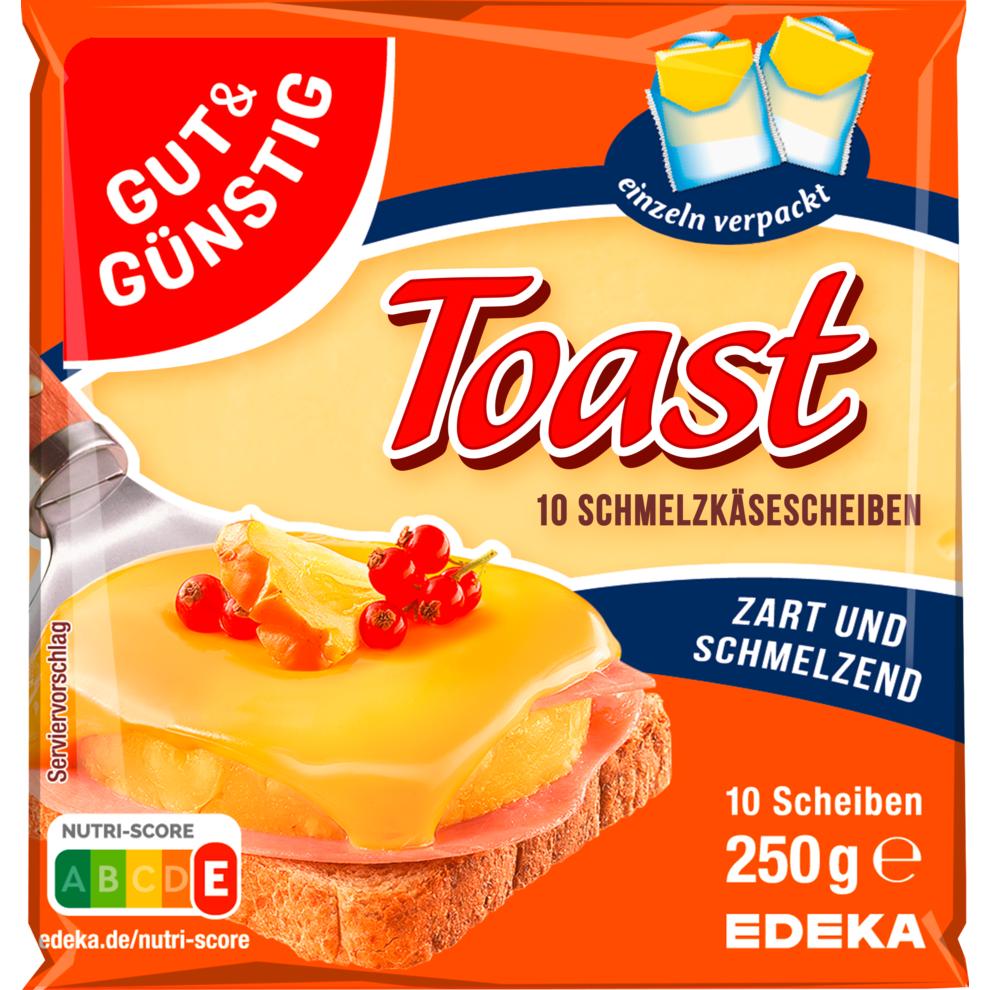 Schmelzkäsescheiben Toast 35% Fett i. Tr.