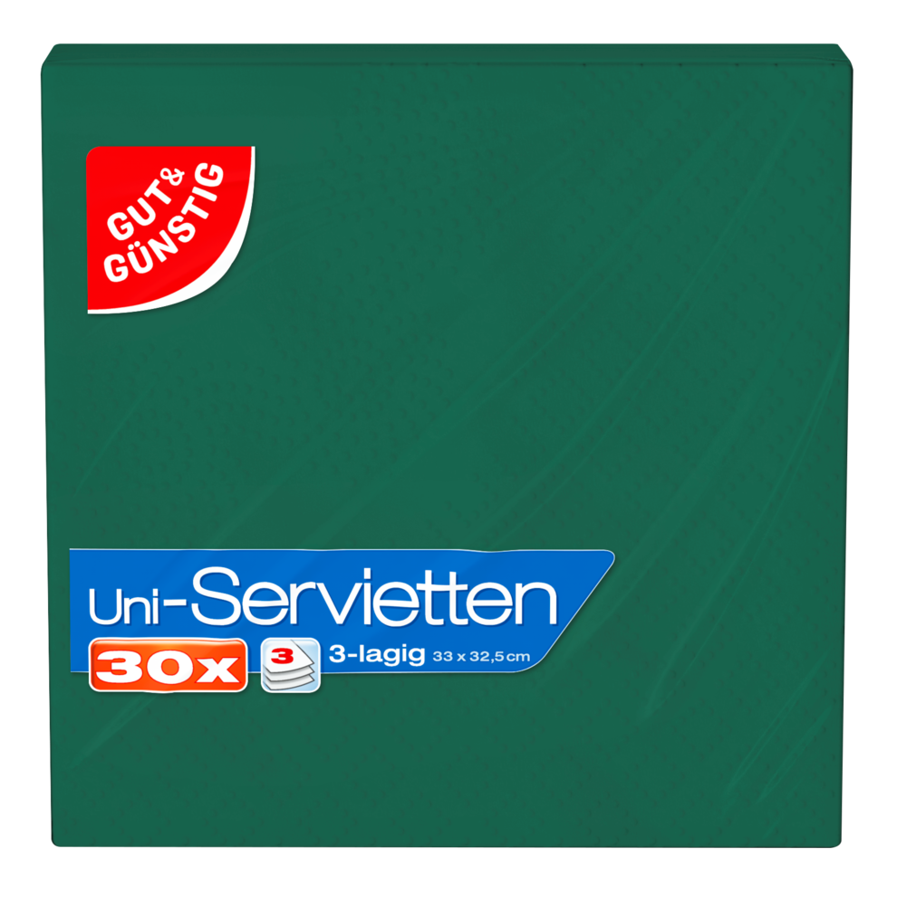 Servietten, dunkelgrün