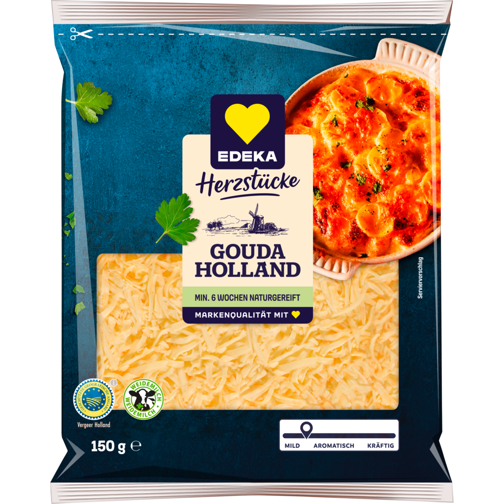 Gouda Holland gerieben 48% Fett i. Tr.