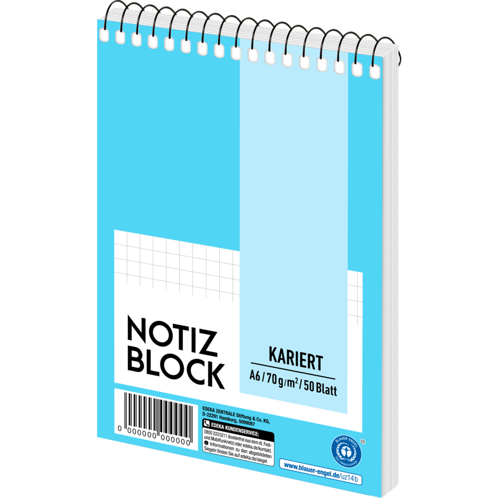 Notizblock  A6, kariert
