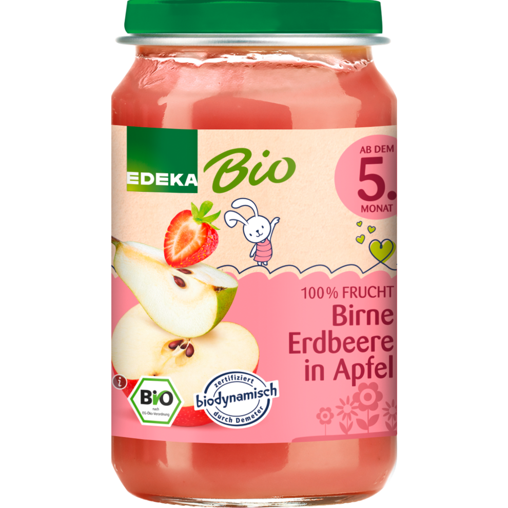 Birne Erdbeere in Apfel