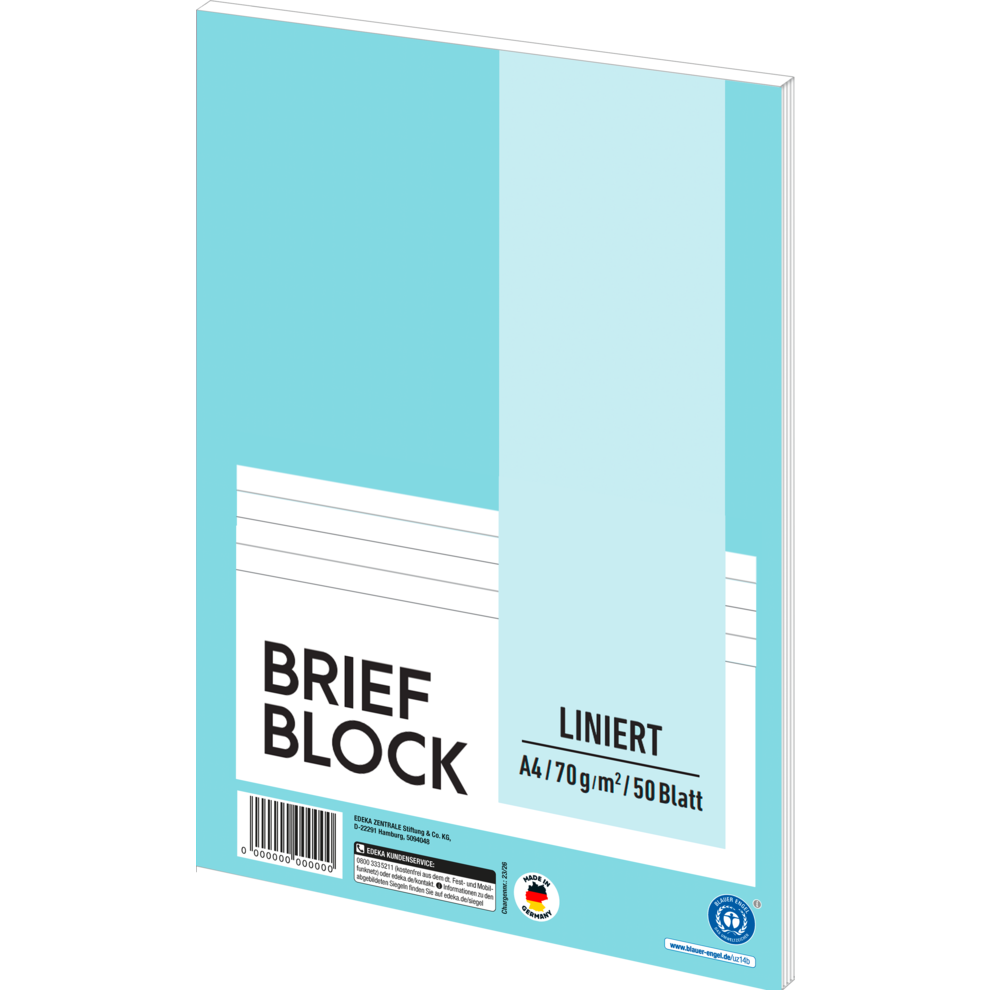 Briefblock A4, liniert