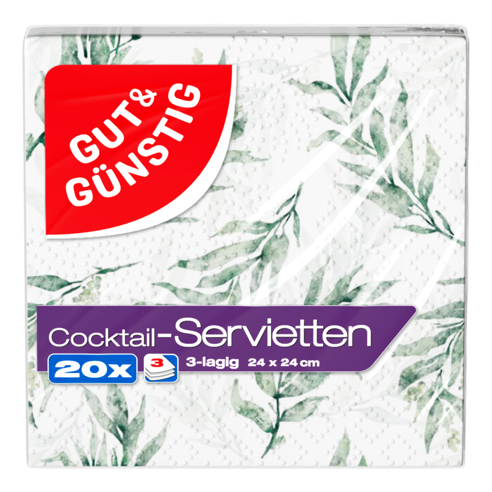 Motivcocktailservietten, Zweige