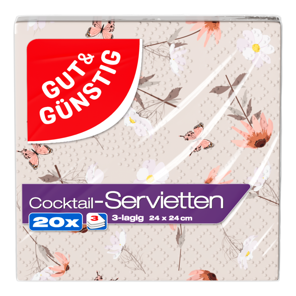 Motivcocktailservietten, Blumen